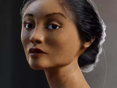 HEAD  FACE REALISTIC MODEL Low-poly 3D model