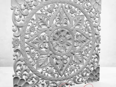 BED HEADBOARD 3D model 3D model
