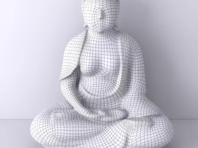 Gilt figure of Buddha Amida 3D model