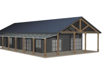 Barndominium House 036 -Archimple LLC Low-poly 3D model