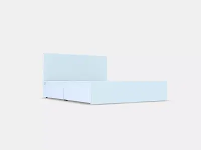 MALM Bed frame high w 4 storage boxes 31 3D model