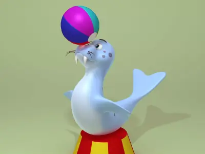 Seal cartoon 3D model