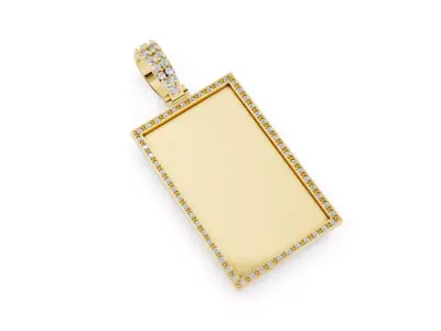 Rectangular picture frame pendant 3D print model