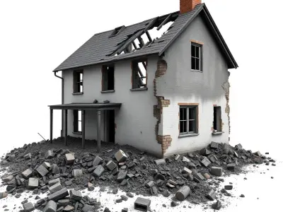 Eroded Fire-Damaged House Ruins model pack Low-poly 3D model