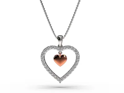 HEART PENDANT LOVE SIGN - Diamonds Valentines Day 3D print model