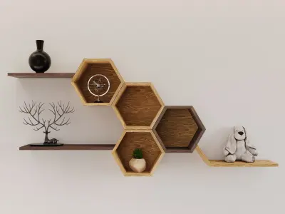 Wooden Shelves Pack 01 3D model