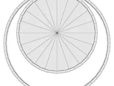 Brushed Brass Framed Mirror 3D model