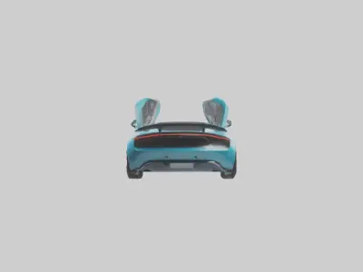 Electric Sports Car model Low-poly 3D model