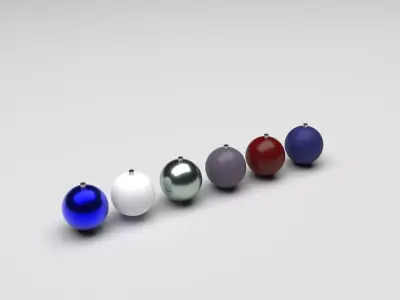 Mini Christmas Balls Set 3D model