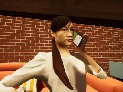 simple living room Free low-poly 3D model