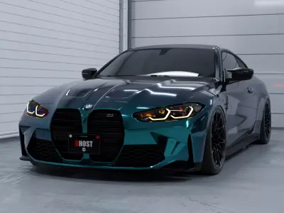 Garage Room 3D model with CAR  In the Preview 3D model