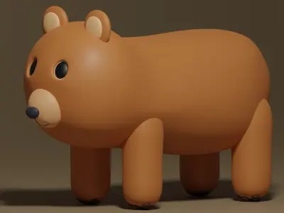 Cartoon Cute Bear 3D model get