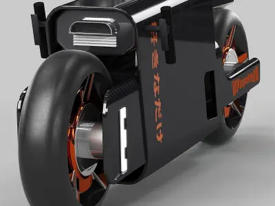 Motorcycle Yanko design Low-poly 3D model