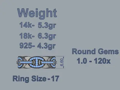 Fashion Ring 3D print model 2