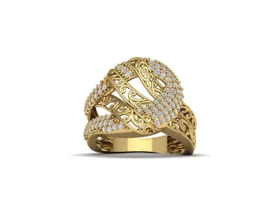 STL 3DM Women Ring Womens Ring Diamonds With Stone Model 3D print model