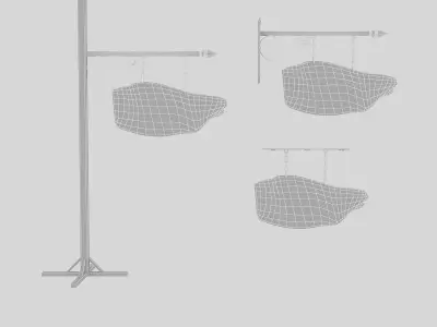 old wooden arrow sign 02 3D model Low-poly 3D model