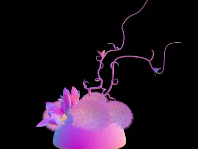 Japanese style plant decoration 3D model