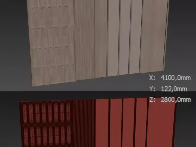 Decorative V64 Wall Panels 3D model