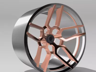 20inch Concave Trident Hard Edge Wheels 3x Offsets 3D print model