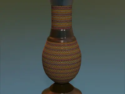 Medieval Flower Vase 8 Low-poly 3D model