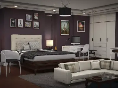 Interior Bedroom Design 3D model