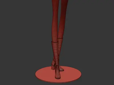 Campbell Black Suede Boots 3D model