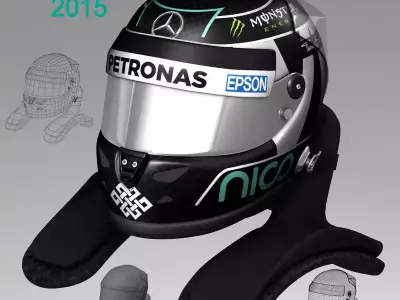 Nico Rosberg Helmet 2015 Low-poly 3D model