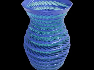 Red Spiral Vase 3D model