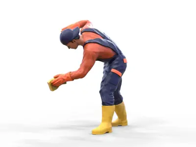 N8 Car Wash Worker with Sponge 3D print model