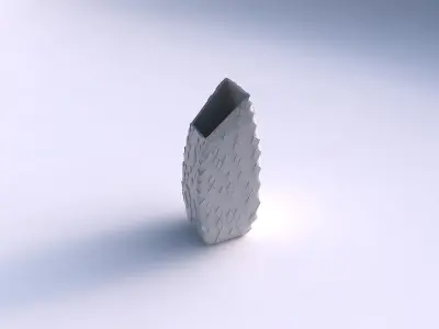 Vase bent rectangle with scattered diagonal grid plates 3D print model