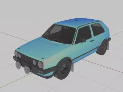 Low Poly Rally Car Low-poly 3D model