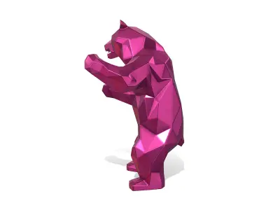 bear low poly 3D print model