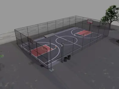 Basketball court Low-poly 3D model buy