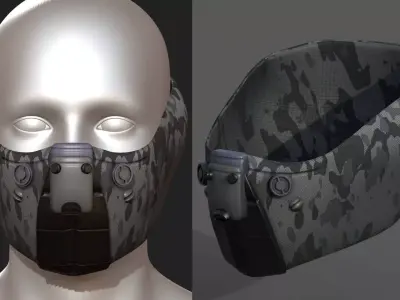 Gas mask respirator scifi futuristic 3d  Low-poly 3D model
