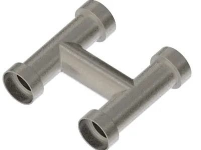 Steel H Pipe Fitting 3D print model