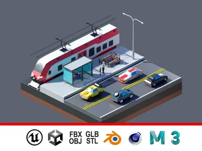 land 42A Low-poly 3D model