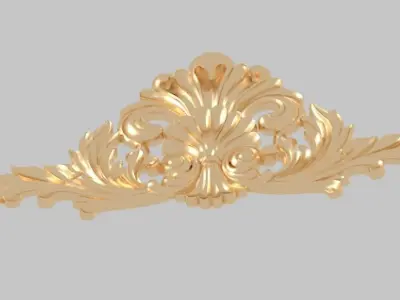 Classic 3D model of interior CNC sculpture gold inlaid Texture 3D model
