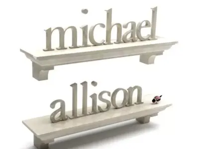 Stone Nameplate Wall Shelves 3D model
