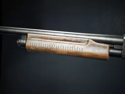 PBR - R870 Woodstock Shotgun  - Game-Ready 3D Asset Low-poly 3D model