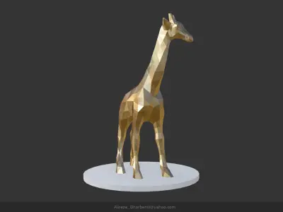 Giraffe gold Low-poly 3D model