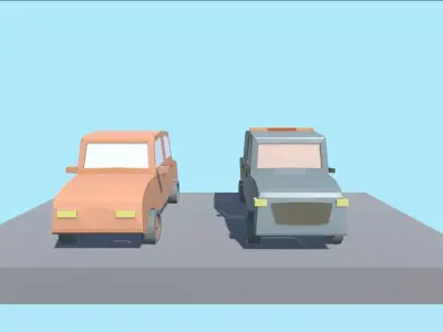 Low Poly Cars two Free low-poly 3D model