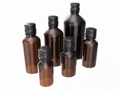 Bottles 6 Set Vitamin and Sport Nutrition 3D model