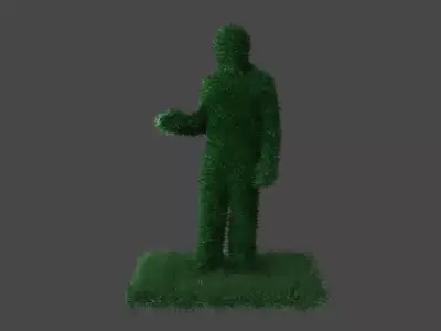 Grass Man In Garden Grass Garden Decorations Nature Relastic  Free 3D model