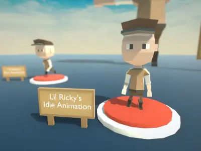 Lil Ricky Low Poly Rigged and Animated Character Low-poly 3D model