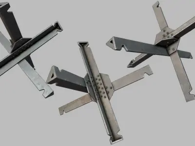 Hedgehog Anti-Tank Obstacle PBR Low-poly 3D model