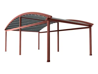 Motorized Pergola 2a antique copper matte 3D model