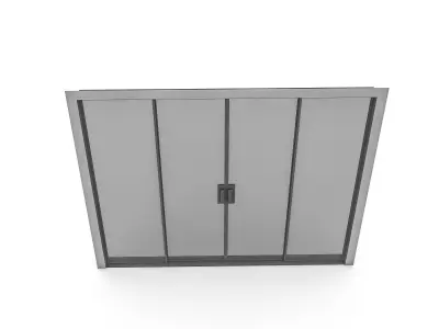3D glass door Low-poly 3D model