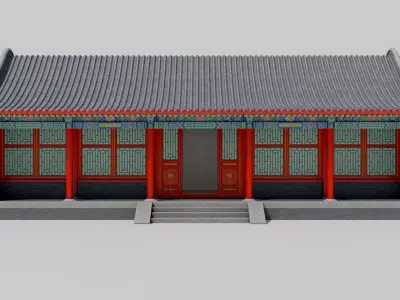 Asia China Ancient Architecture Low-poly 3D model