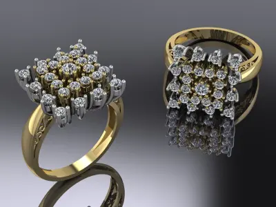 Jewelry Ring Gold 3D print model 49