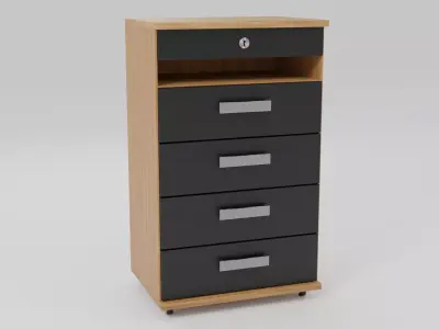 Chest of drawers  Five Drawers Free low-poly 3D model